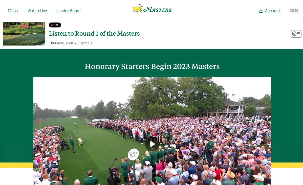 En regardant le Masters…